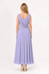 Athena junior bridesmaid dress in lilac mist chiffon, cowl back