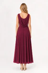 Athena junior bridesmaid dress in merlot burgundy chiffon, cowl back
