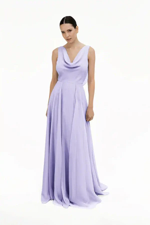 Athena Lilac Mist Lavender bridesmaid dress by TH&TH — front