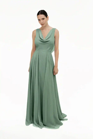 Athena Sage Green Green bridesmaid dress by TH&TH — front