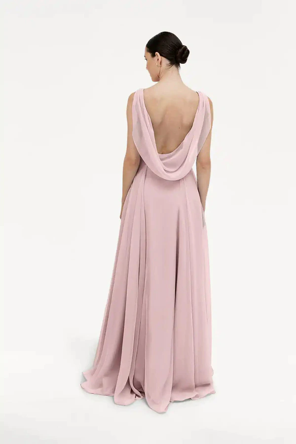 Athena Smoked Blush Blush bridesmaid dress by TH&TH — back Athena Smoked Blush Blush bridesmaid dress by TH&TH — back