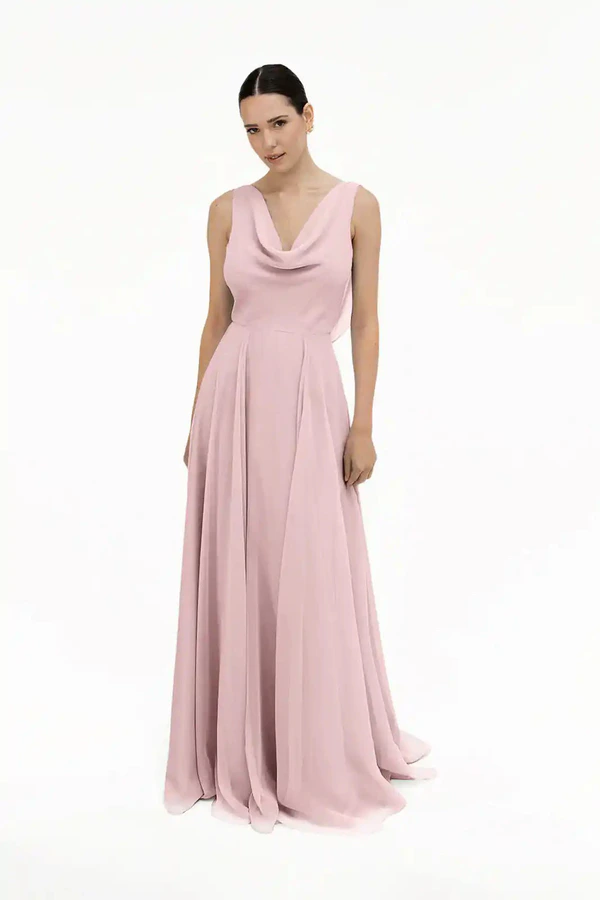Athena Smoked Blush Blush bridesmaid dress by TH&TH — front Athena Smoked Blush Blush bridesmaid dress by TH&TH — front