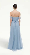 Bardot Dusty Blue Blue bridesmaid dress by TH&TH, back view