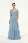 Bardot Dusty Blue Blue bridesmaid dress by TH&TH, front view
