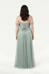 Bardot Dusty Eucalyptus Green bridesmaid dress by TH&TH, curve model back view
