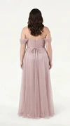 Bardot Smoked Blush Pink bridesmaid dress by TH&TH, curve model back view