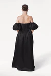Blair Bridesmaid Dress in Black Satin Twill by TH&TH