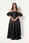Blair Bridesmaid Dress in Black Satin Twill by TH&TH