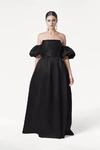 Blair Bridesmaid Dress in Black Satin Twill by TH&TH