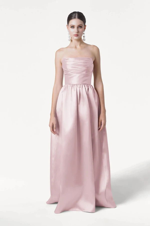 Blair Bridesmaid Dress in Blush Pink Satin Twill by TH&TH Blair Bridesmaid Dress in Blush Pink Satin Twill by TH&TH