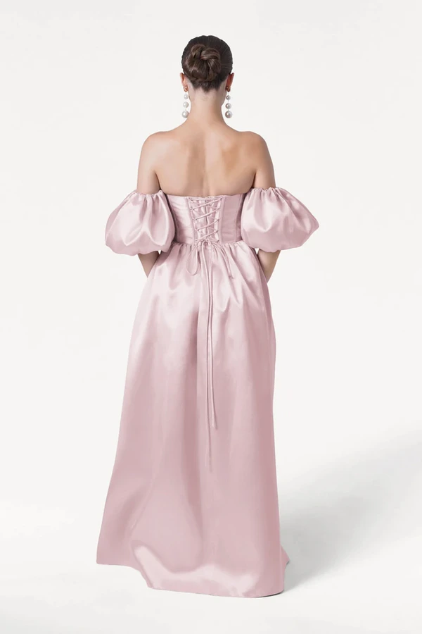 Blair Bridesmaid Dress in Blush Pink Satin Twill by TH&TH Blair Bridesmaid Dress in Blush Pink Satin Twill by TH&TH
