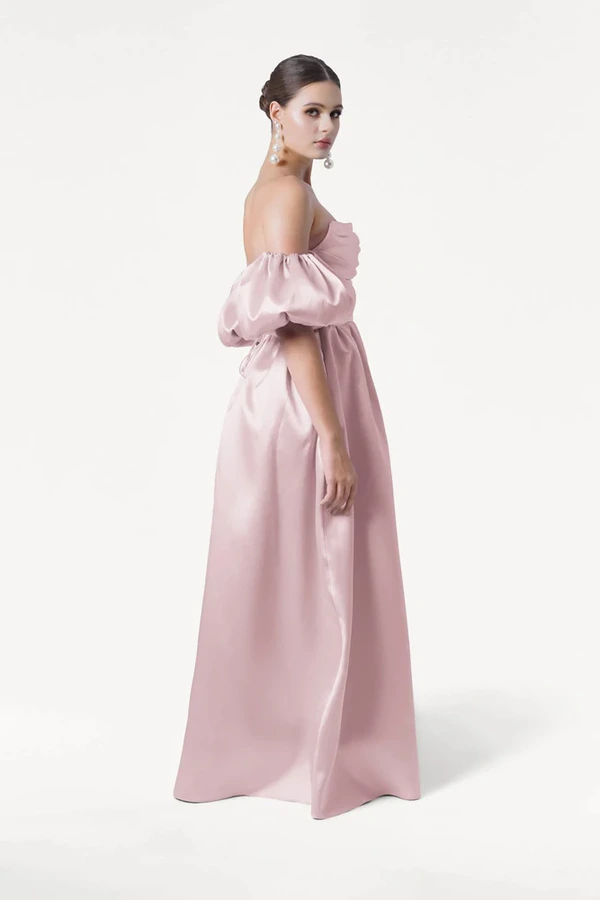 Blair Bridesmaid Dress in Blush Pink Satin Twill by TH&TH Blair Bridesmaid Dress in Blush Pink Satin Twill by TH&TH