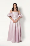 Blair Bridesmaid Dress in Blush Pink Satin Twill by TH&TH