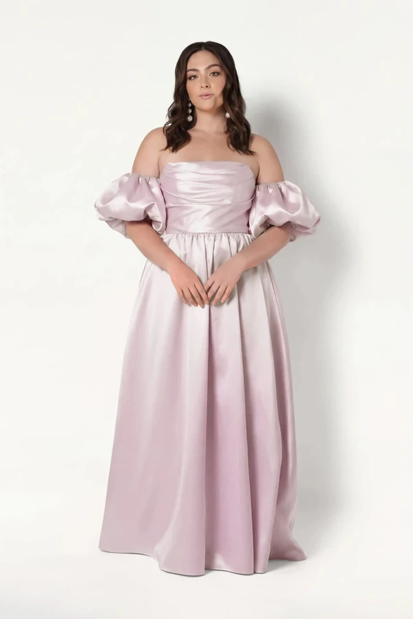Blair Bridesmaid Dress in Blush Pink Satin Twill by TH&TH Blair Bridesmaid Dress in Blush Pink Satin Twill by TH&TH