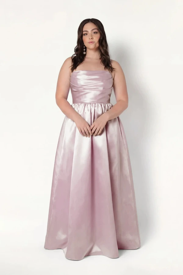 Blair Bridesmaid Dress in Blush Pink Satin Twill by TH&TH Blair Bridesmaid Dress in Blush Pink Satin Twill by TH&TH