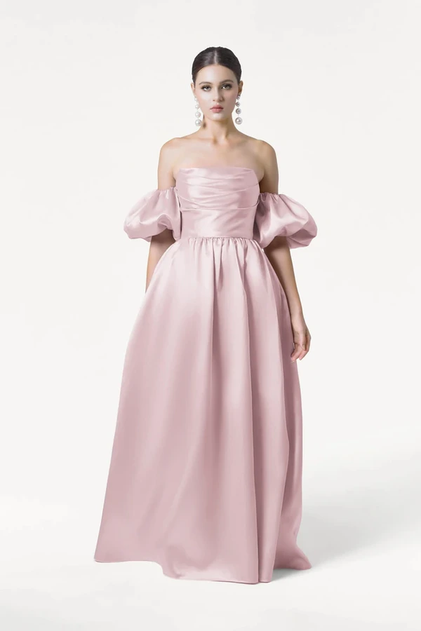 Blair Bridesmaid Dress in Blush Pink Satin Twill by TH&TH Blair Bridesmaid Dress in Blush Pink Satin Twill by TH&TH