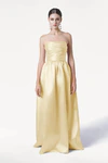 Blair Bridesmaid Dress in Butter Yellow Satin Twill by TH&TH