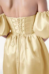 Blair Bridesmaid Dress in Butter Yellow Satin Twill by TH&TH