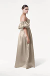 Blair Bridesmaid Dress in Champagne Sky Satin Twill by TH&TH