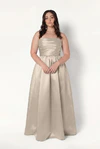 Blair Bridesmaid Dress in Champagne Sky Satin Twill by TH&TH