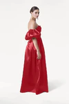 Blair Bridesmaid Dress in Dark Cherry Satin Twill by TH&TH