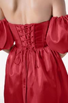 Blair Bridesmaid Dress in Dark Cherry Satin Twill by TH&TH