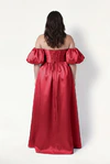 Blair Bridesmaid Dress in Dark Cherry Satin Twill by TH&TH