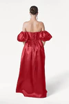 Blair Bridesmaid Dress in Dark Cherry Satin Twill by TH&TH