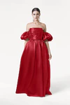 Blair Bridesmaid Dress in Dark Cherry Satin Twill by TH&TH