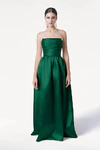 Blair Bridesmaid Dress in Forest Green Satin Twill by TH&TH