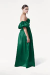 Blair Bridesmaid Dress in Forest Green Satin Twill by TH&TH