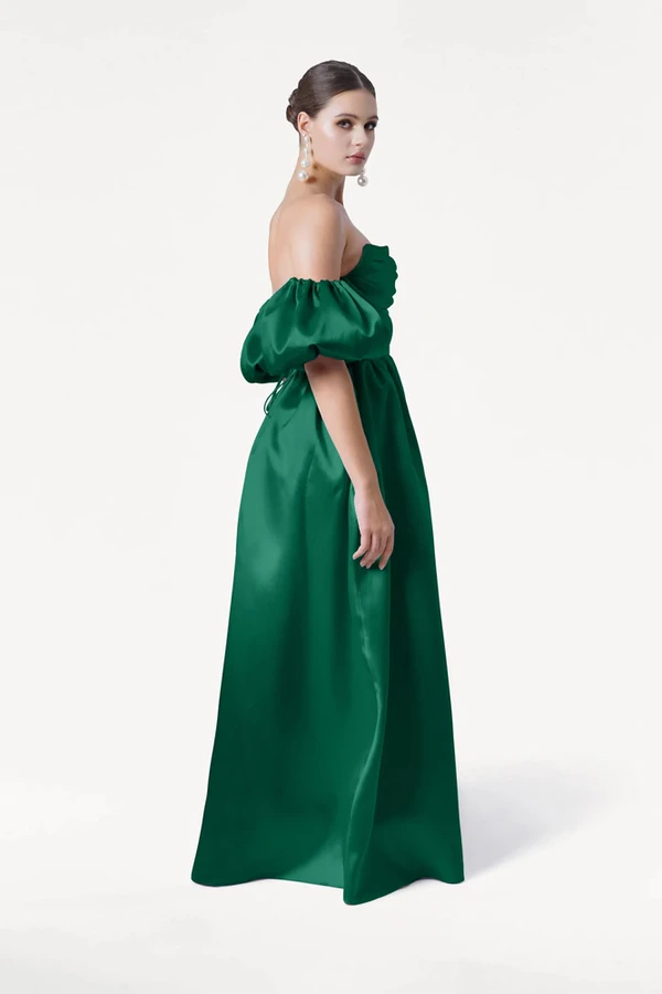 Blair Bridesmaid Dress in Forest Green Satin Twill by TH&TH Blair Bridesmaid Dress in Forest Green Satin Twill by TH&TH