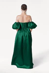 Blair Bridesmaid Dress in Forest Green Satin Twill by TH&TH