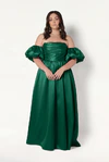 Blair Bridesmaid Dress in Forest Green Satin Twill by TH&TH