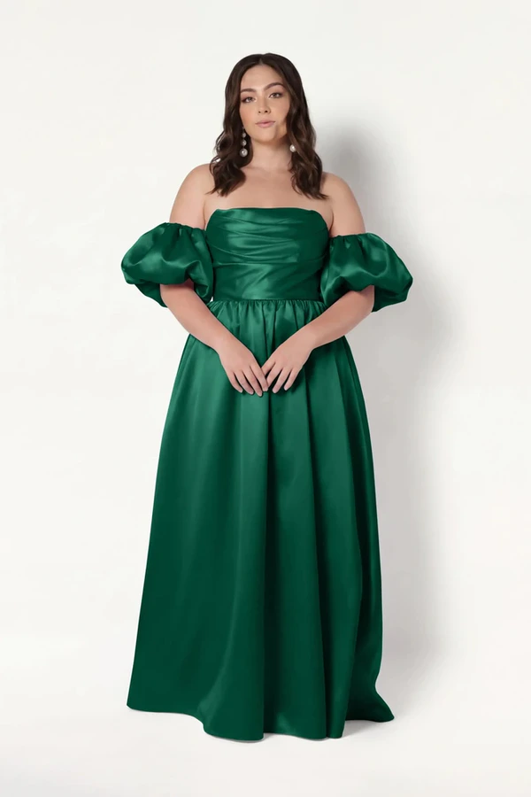 Blair Bridesmaid Dress in Forest Green Satin Twill by TH&TH Blair Bridesmaid Dress in Forest Green Satin Twill by TH&TH
