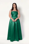Blair Bridesmaid Dress in Forest Green Satin Twill by TH&TH