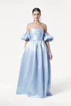 Blair Bridesmaid Dress in Frosted Blue Satin Twill by TH&TH
