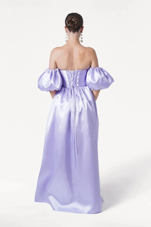 Blair Bridesmaid Dress in Lilac Mist Satin Twill by TH&TH Blair Bridesmaid Dress in Lilac Mist Satin Twill by TH&TH