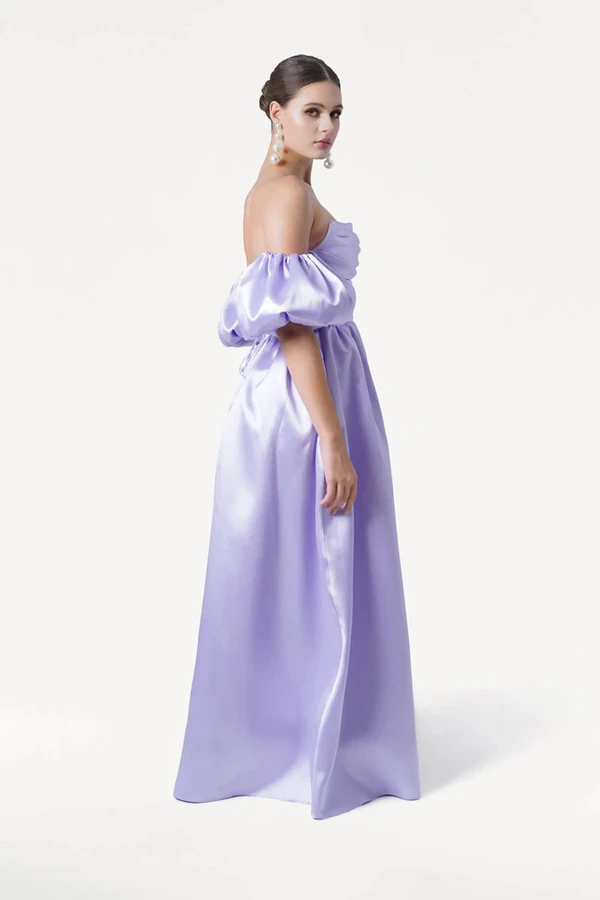 Blair Bridesmaid Dress in Lilac Mist Satin Twill by TH&TH Blair Bridesmaid Dress in Lilac Mist Satin Twill by TH&TH