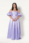 Blair Bridesmaid Dress in Lilac Mist Satin Twill by TH&TH