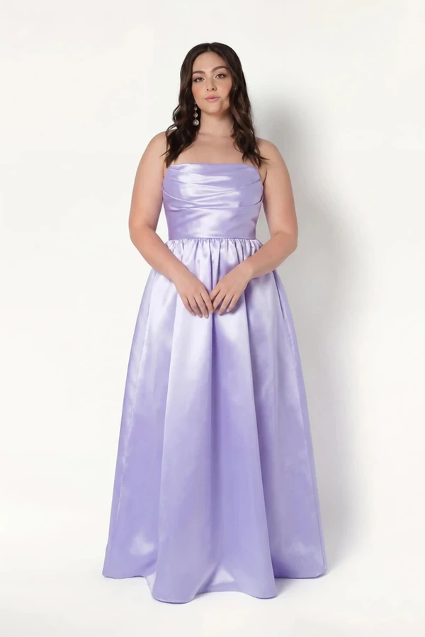 Blair Bridesmaid Dress in Lilac Mist Satin Twill by TH&TH Blair Bridesmaid Dress in Lilac Mist Satin Twill by TH&TH