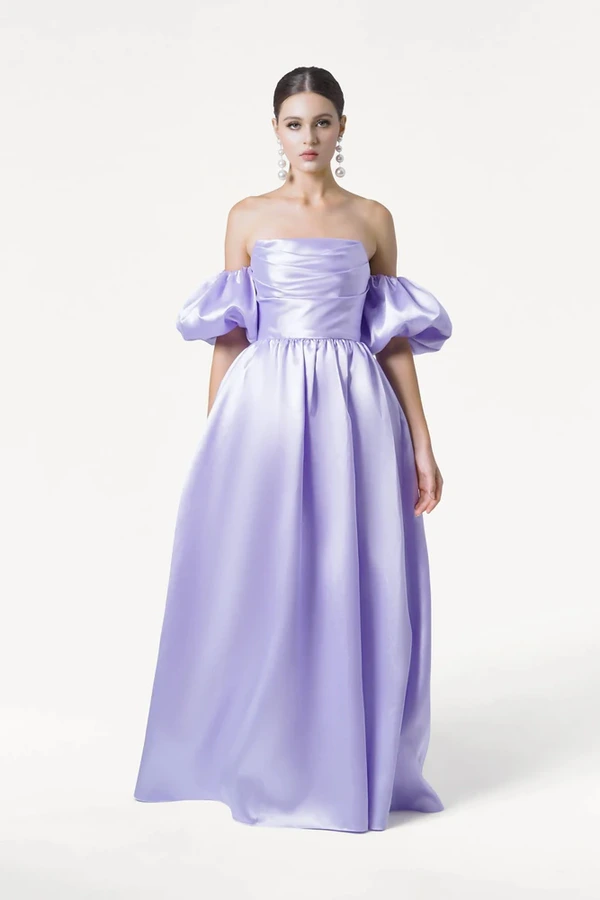 Blair Bridesmaid Dress in Lilac Mist Satin Twill by TH&TH Blair Bridesmaid Dress in Lilac Mist Satin Twill by TH&TH
