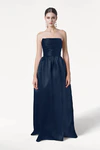 Blair Bridesmaid Dress in Navy Satin Twill by TH&TH