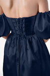Blair Bridesmaid Dress in Navy Satin Twill by TH&TH