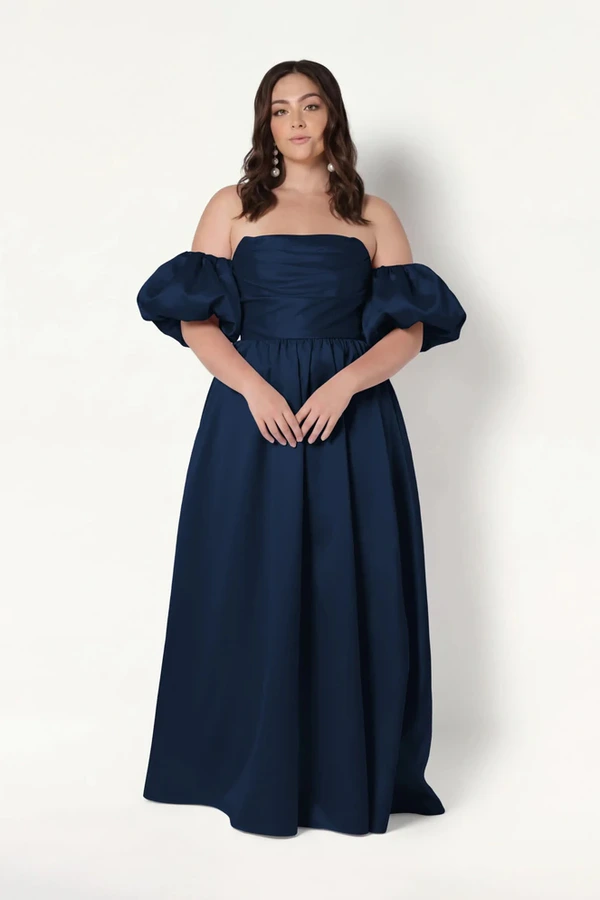 Blair Bridesmaid Dress in Navy Satin Twill by TH&TH Blair Bridesmaid Dress in Navy Satin Twill by TH&TH