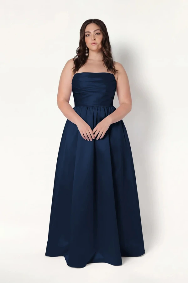 Blair Bridesmaid Dress in Navy Satin Twill by TH&TH Blair Bridesmaid Dress in Navy Satin Twill by TH&TH