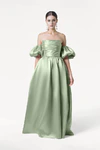Blair Bridesmaid Dress in Sage Green Satin Twill by TH&TH
