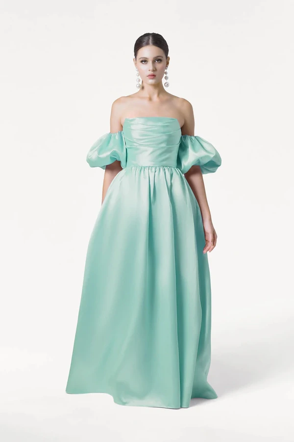 Blair Bridesmaid Dress in Seafoam Satin Twill by TH&TH Blair Bridesmaid Dress in Seafoam Satin Twill by TH&TH