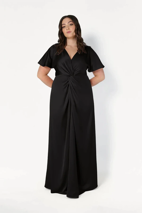 camilla-black-black-bridesmaid-dress-thth-curve-front Camilla Black Black Bridesmaid Dress By TH&TH Curve Front