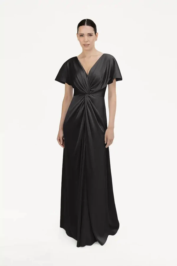 Camilla Black Bridesmaid Dress by TH&TH Camilla Black Black Bridesmaid Dress By TH&TH Front